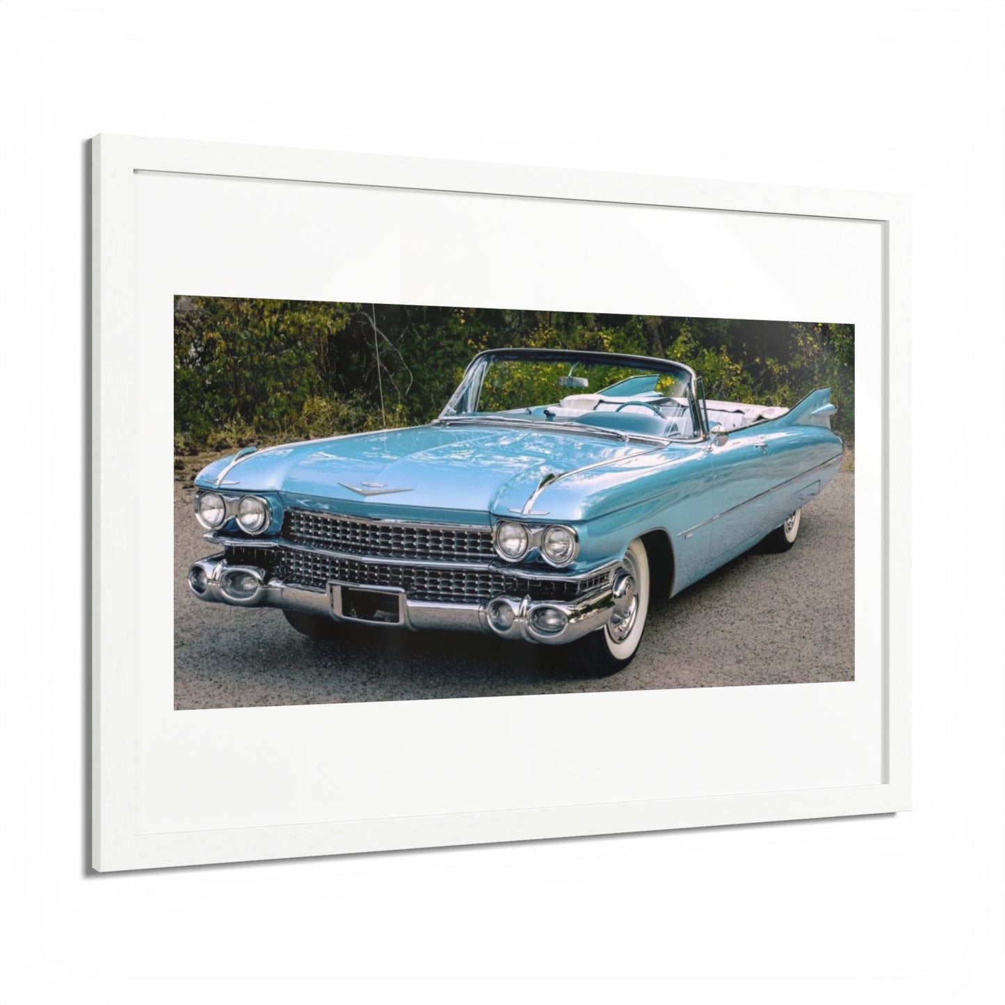 Vintage 1959 Cadillac Convertible Classic Car Framed Poster
