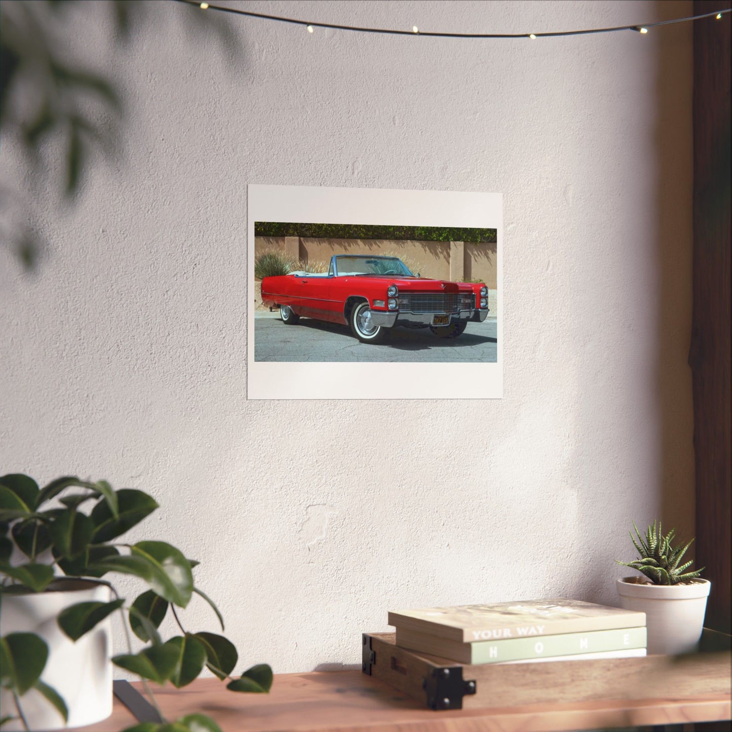 Classic 1966 Cadillac Convertible Poster Matte Horizontal Print | Vintage Car Wall Art