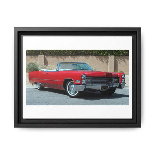 Classic 1966 Cadillac Convertible Matte Canvas framed print | Vintage Cadillac Wall Art