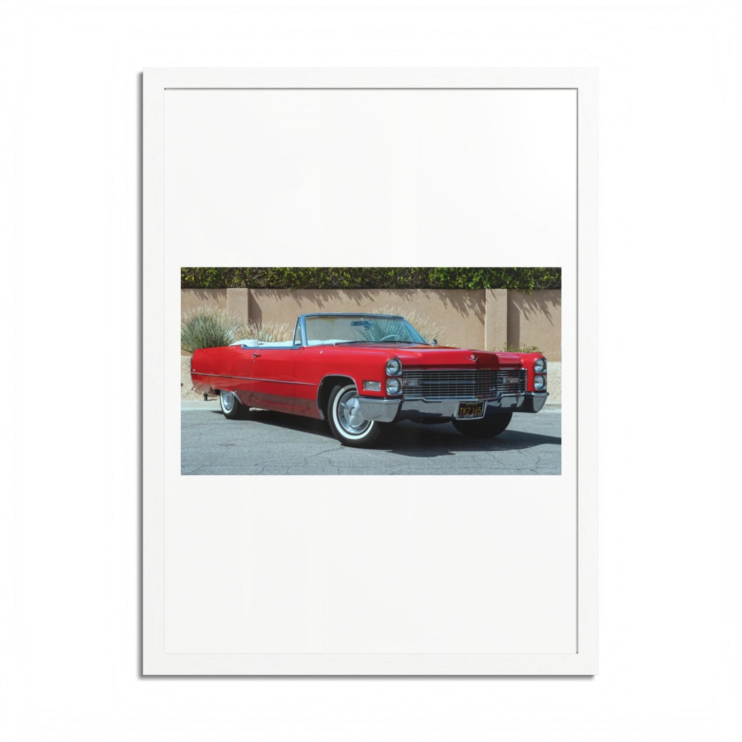 Classic 1966 Cadillac Convertible Poster framed print | Vintage Car Wall Art