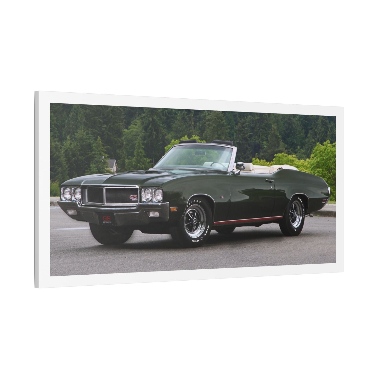 Vintage 1970 Buick Skylark GS455 Stage 1 Convertible Satin Canvas Stretched | Classic Muscle Car Wall Art