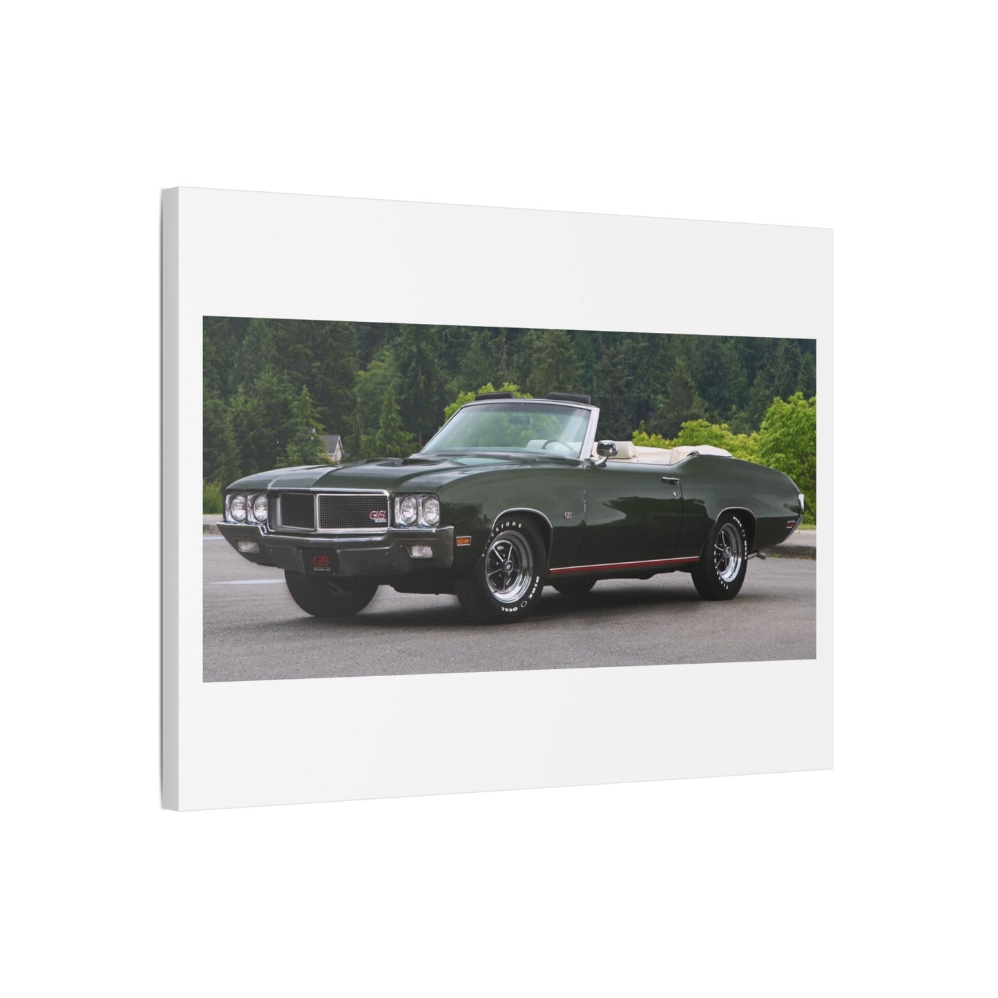 Vintage 1970 Buick Skylark GS455 Stage 1 Convertible Satin Canvas Stretched | Classic Muscle Car Wall Art