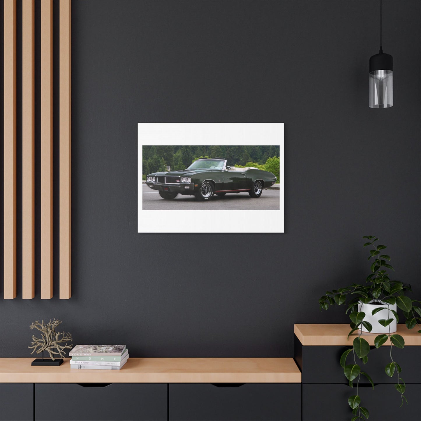 Vintage 1970 Buick Skylark GS455 Stage 1 Convertible Satin Canvas Stretched | Classic Muscle Car Wall Art