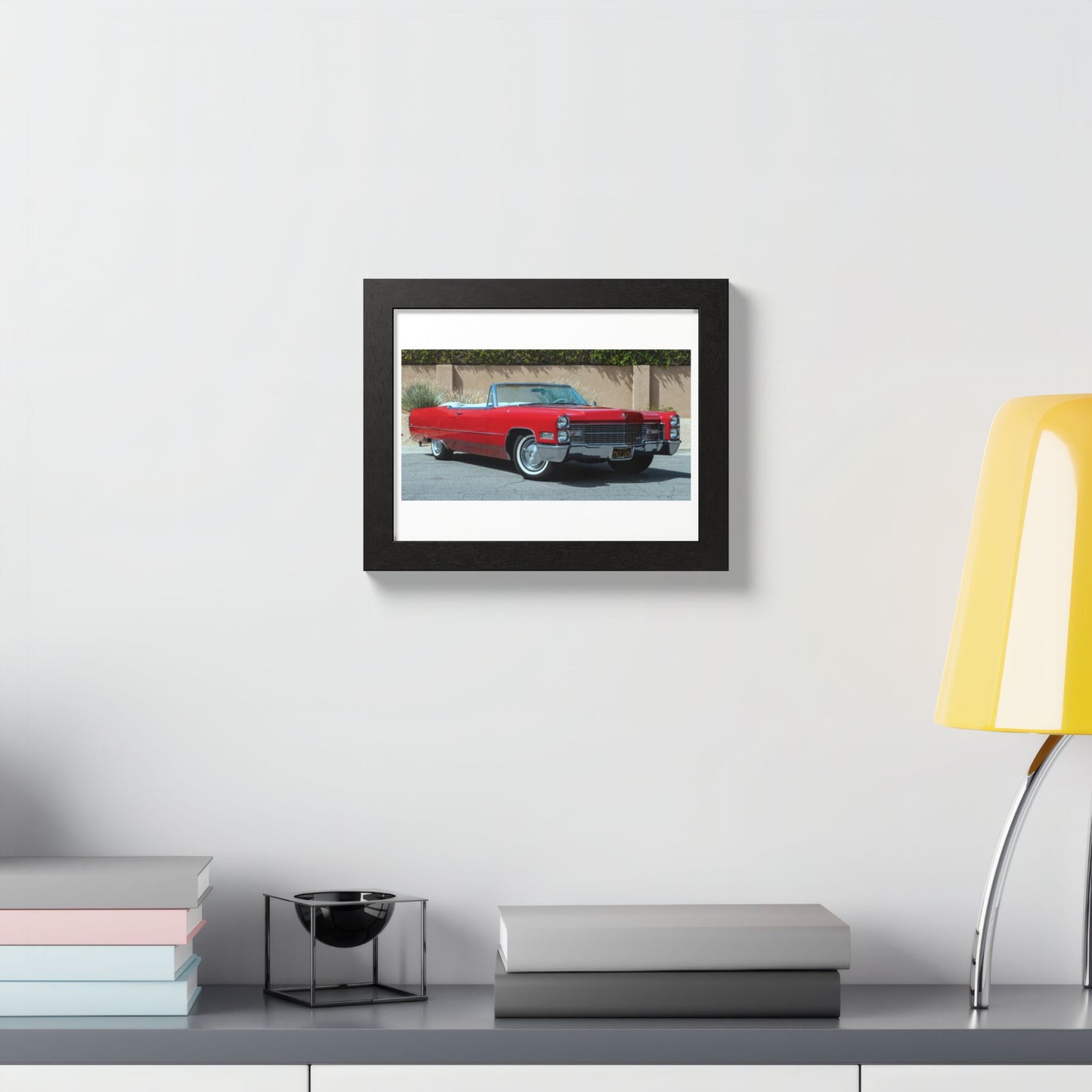 Classic 1966 Cadillac Convertible Poster framed print | Vintage Car Wall Art
