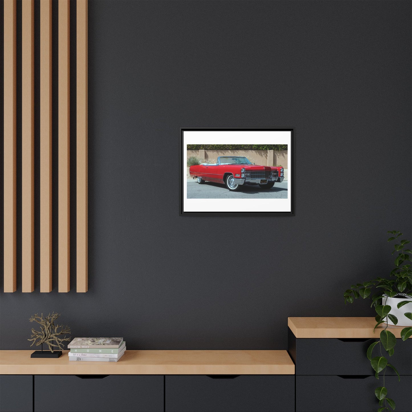 Classic 1966 Cadillac Convertible Matte Canvas framed print | Vintage Cadillac Wall Art