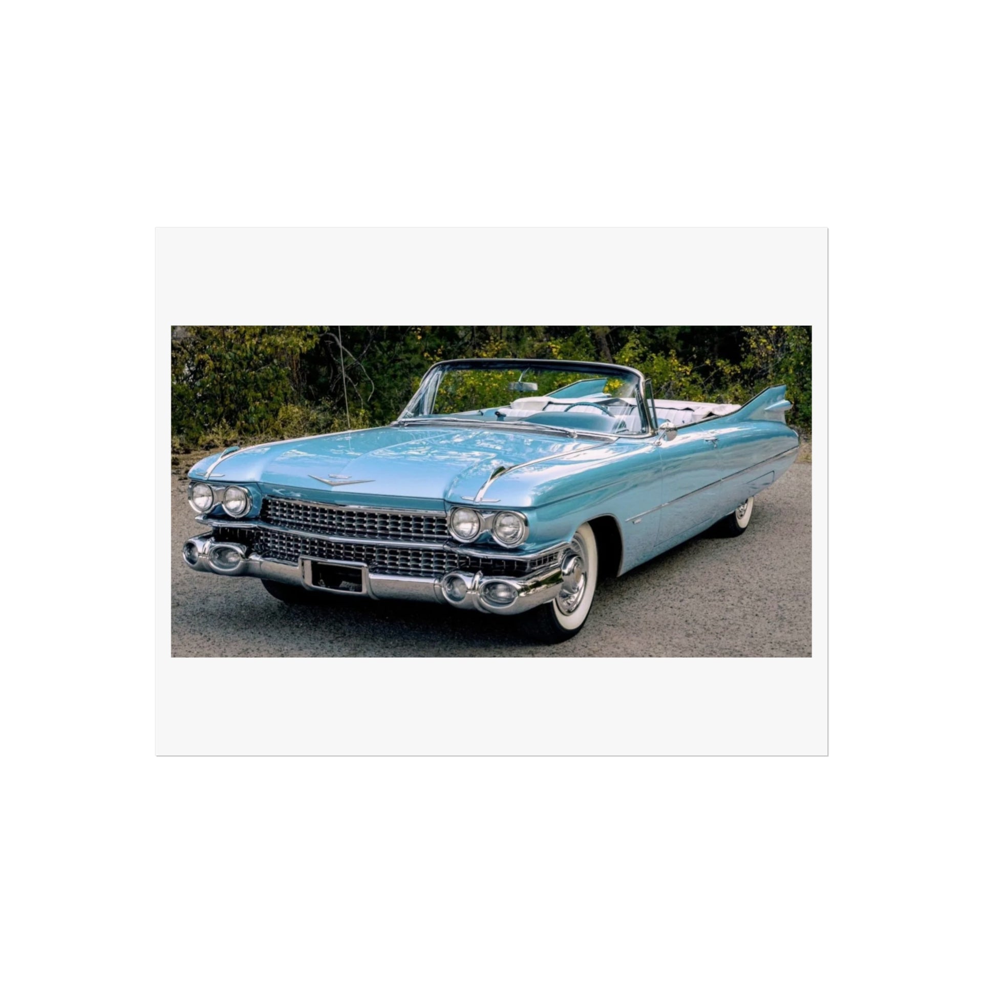 Vintage 1959 Cadillac Convertible Poster | Classic Car Fine Art Print