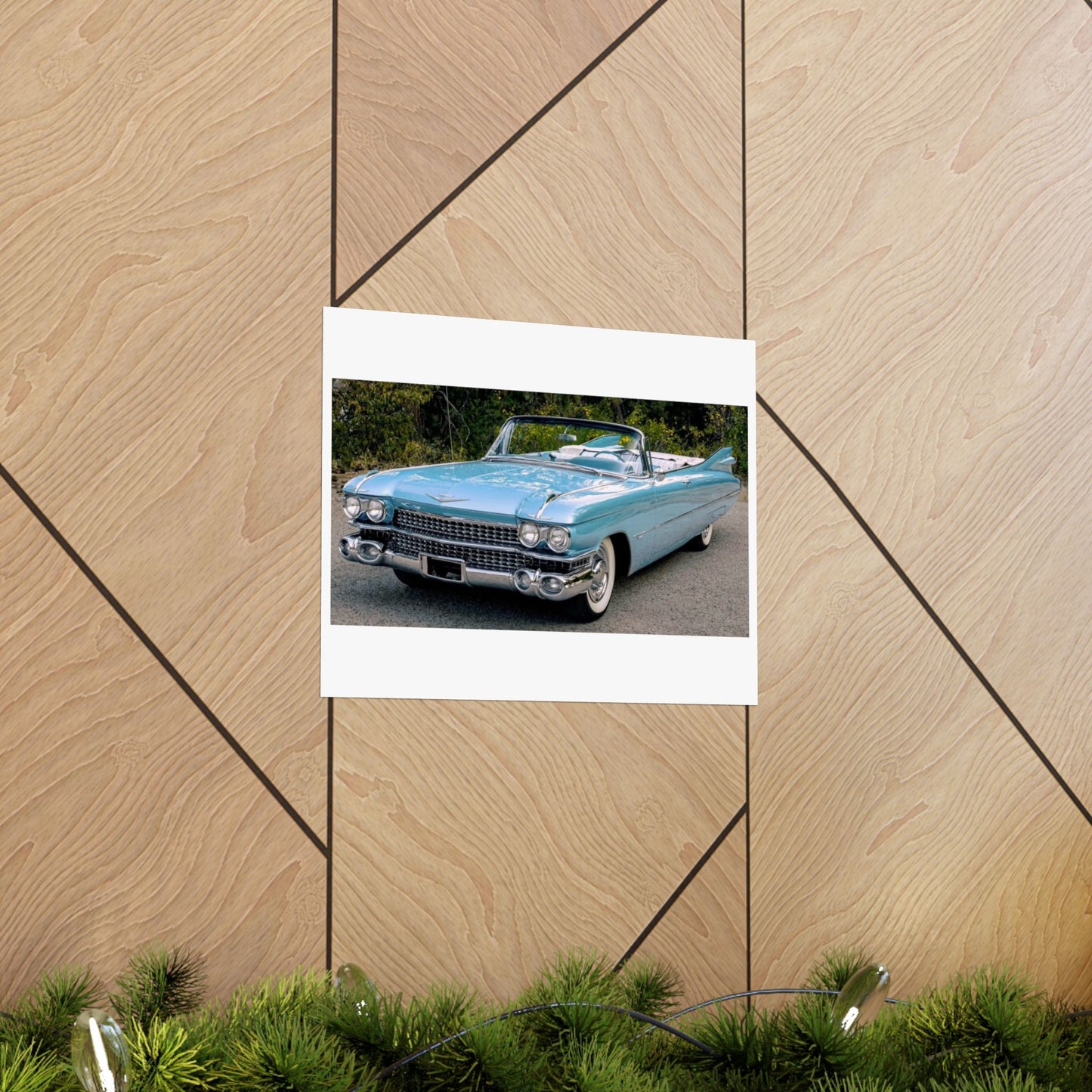 Vintage 1959 Cadillac Convertible Matte Horizontal Poster | Classic Car Photography