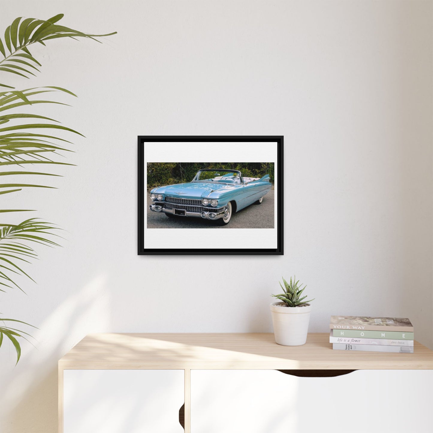 Vintage 1959 Cadillac Convertible Canvas, Framed