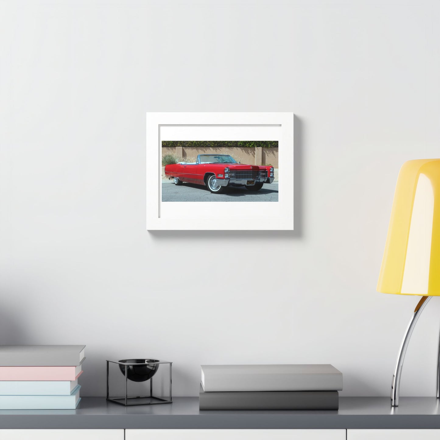 Classic 1966 Cadillac Convertible Poster framed print | Vintage Car Wall Art