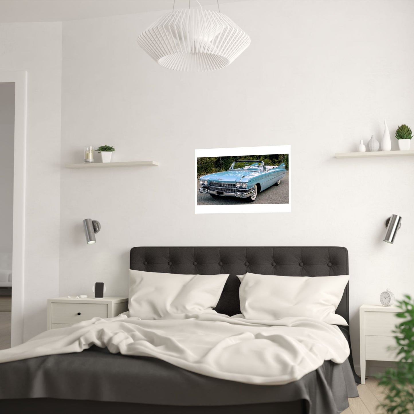 Vintage 1959 Cadillac Convertible Satin Poster | Classic Car Wall Art
