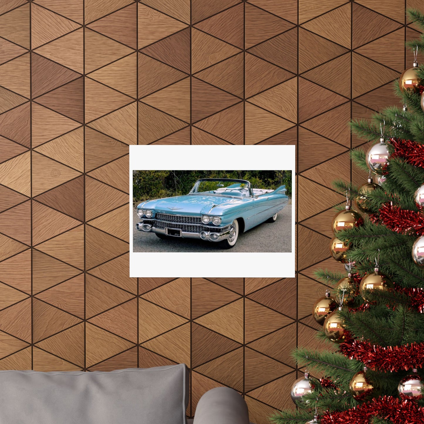 Vintage 1959 Cadillac Convertible Matte Horizontal Poster | Classic Car Photography