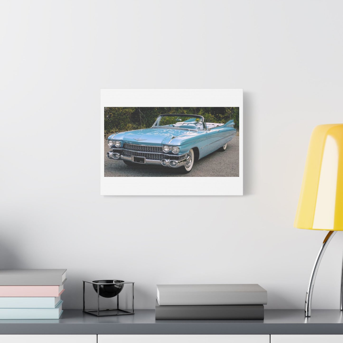 Vintage 1959 Cadillac Convertible Satin Canvas Stretched | Classic Car Wall Art