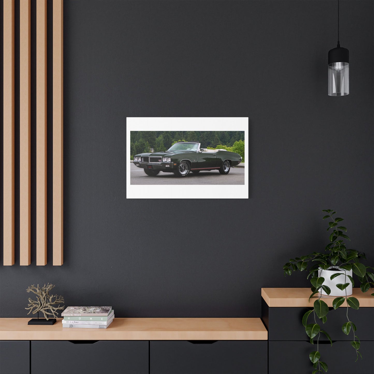Vintage 1970 Buick Skylark GS455 Stage 1 Convertible Satin Canvas Stretched | Classic Muscle Car Wall Art