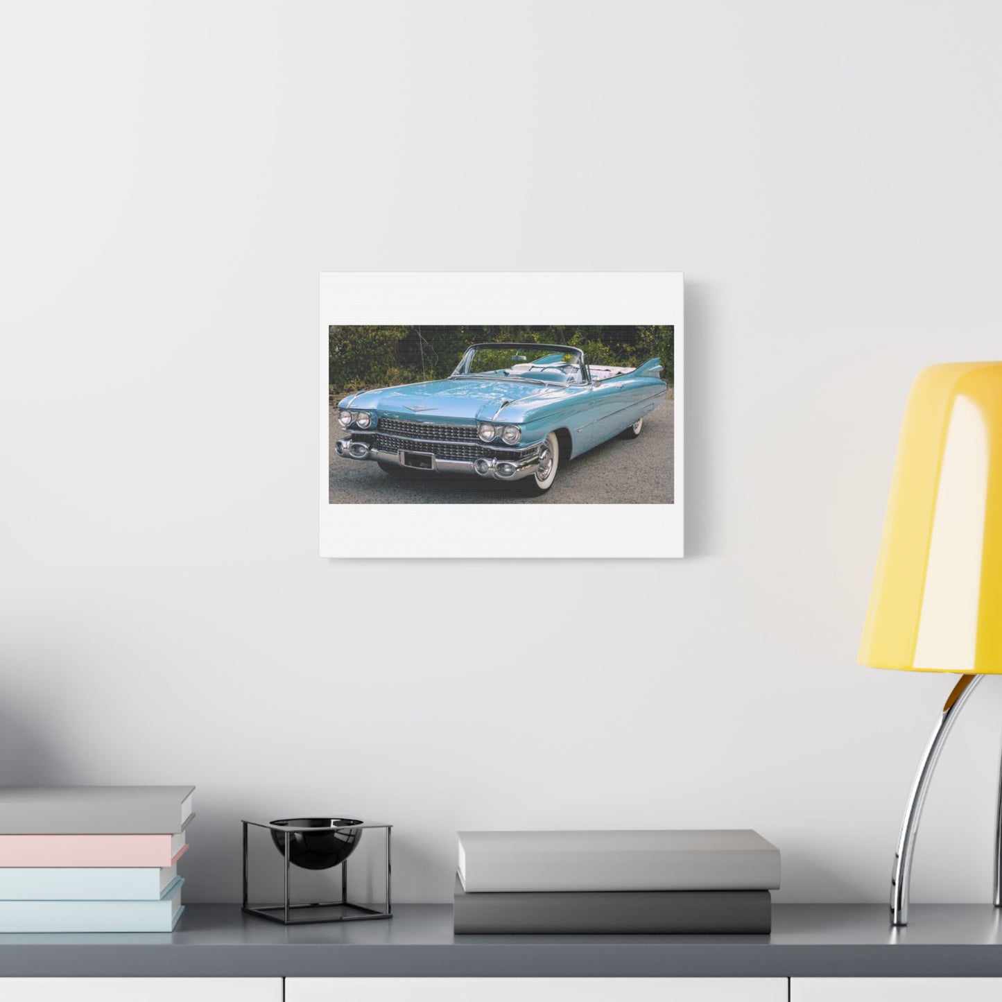 Vintage 1959 Cadillac Convertible Satin Canvas Stretched | Classic Car Wall Art