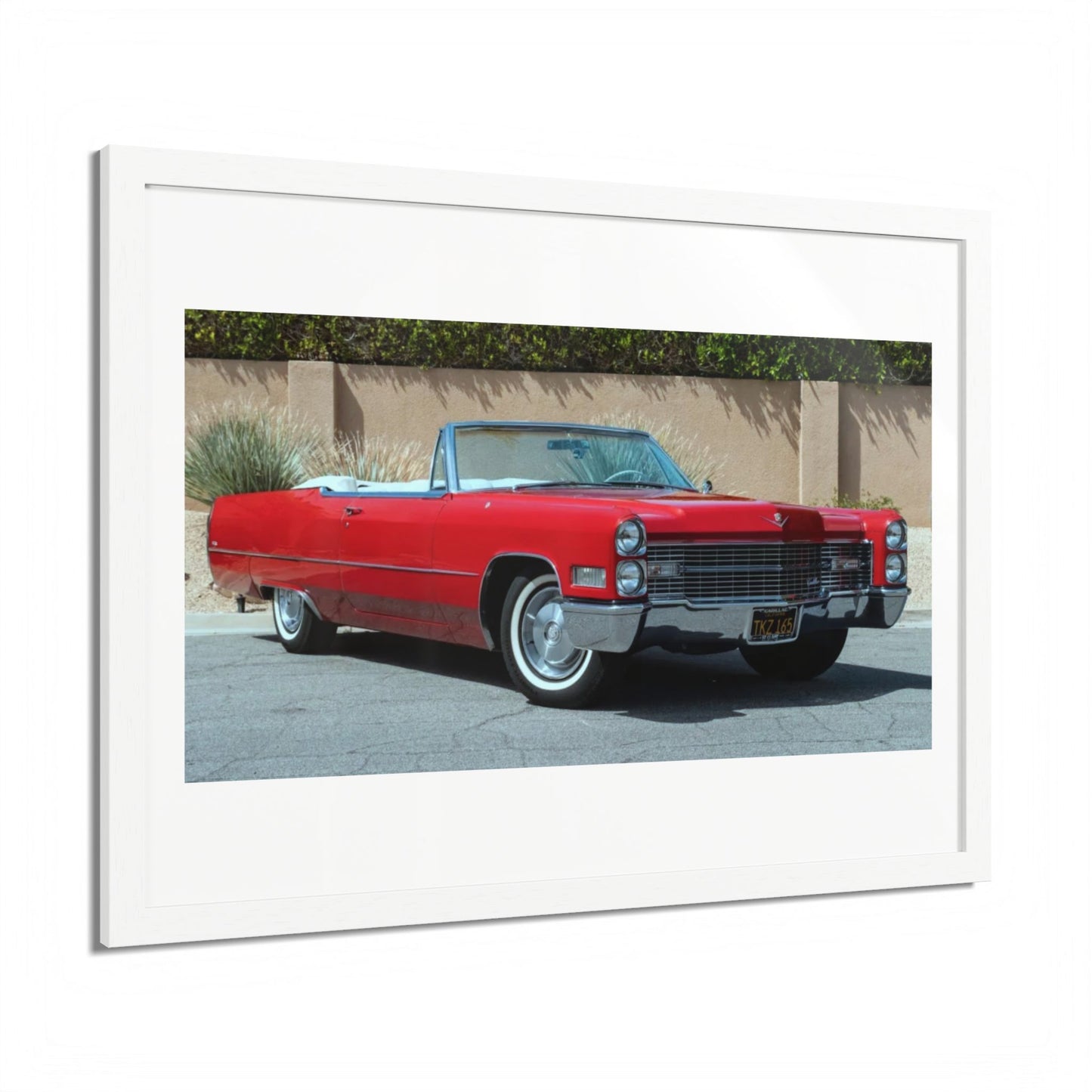 Classic 1966 Cadillac Convertible Poster framed print | Vintage Car Wall Art