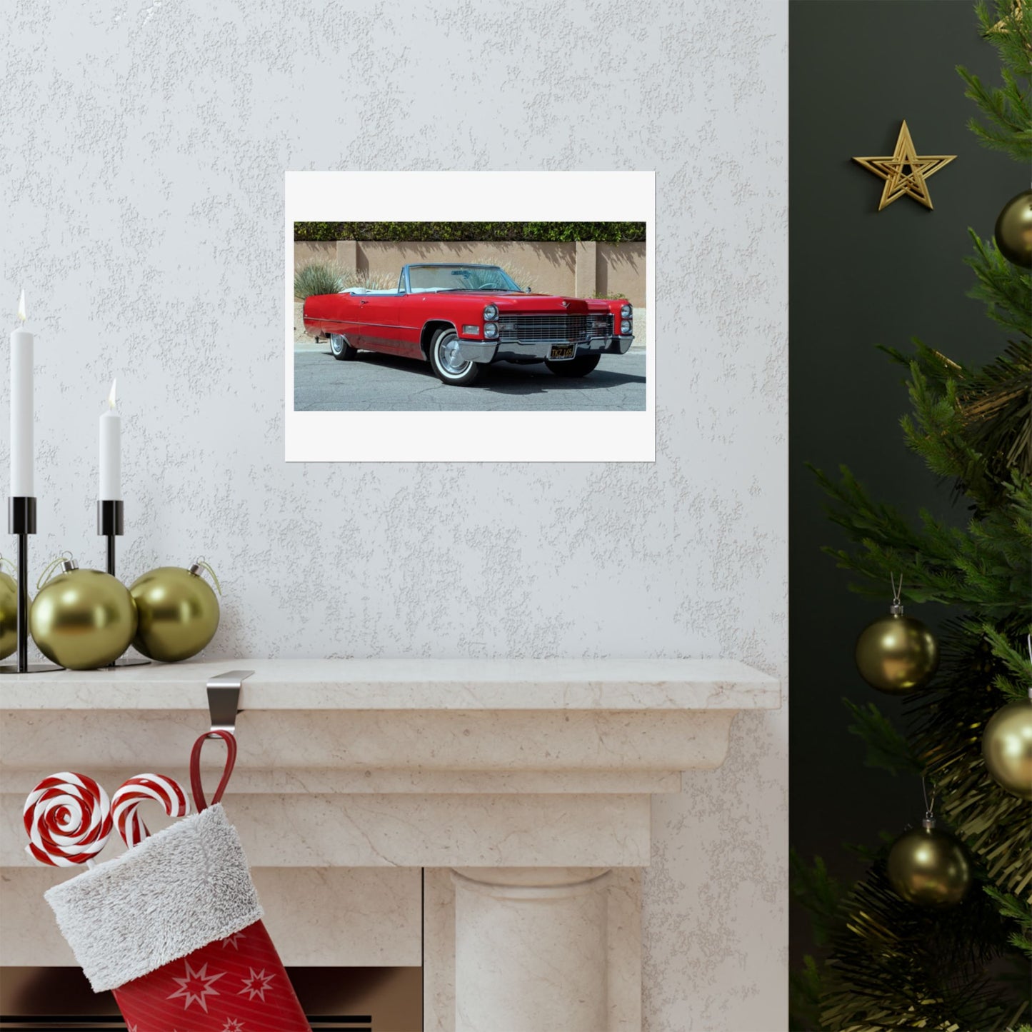 Classic 1966 Cadillac Convertible Poster Matte Horizontal Print | Vintage Car Wall Art