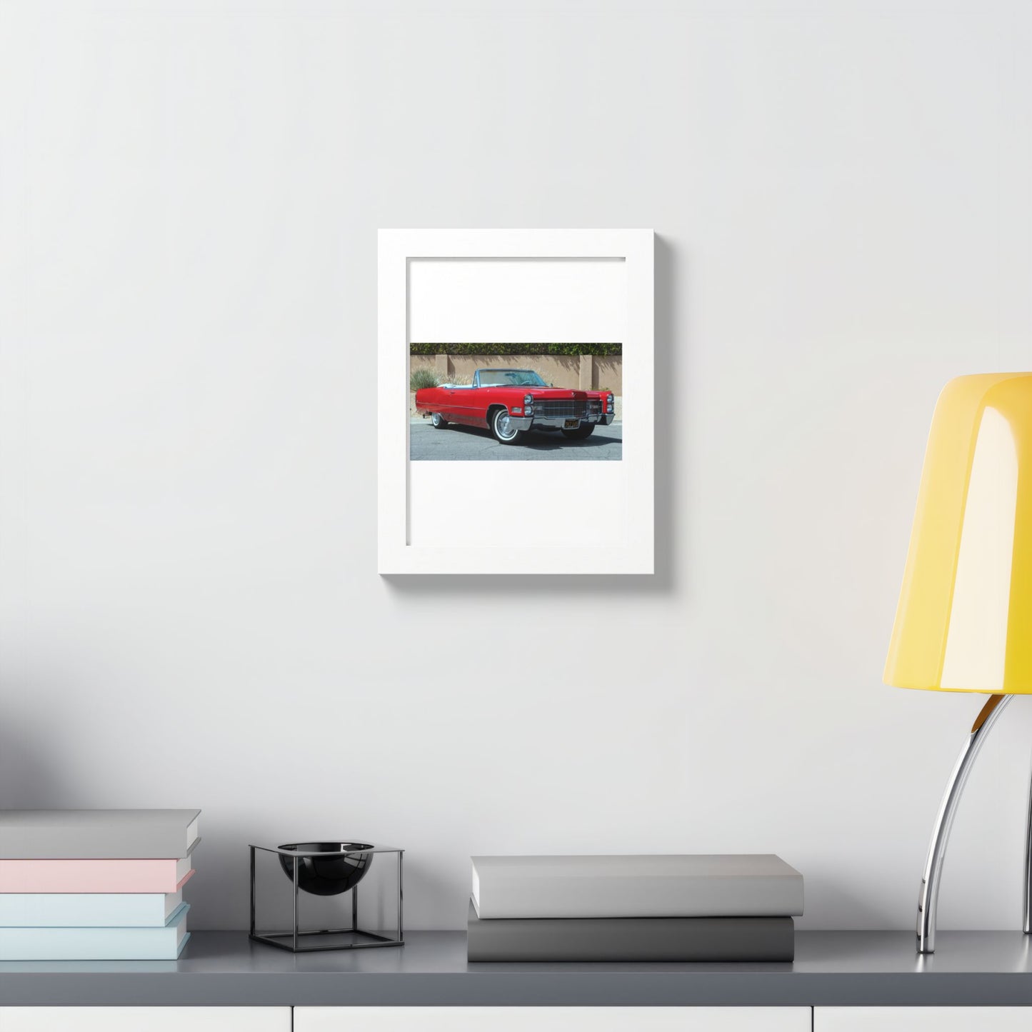 Classic 1966 Cadillac Convertible Poster framed print | Vintage Car Wall Art