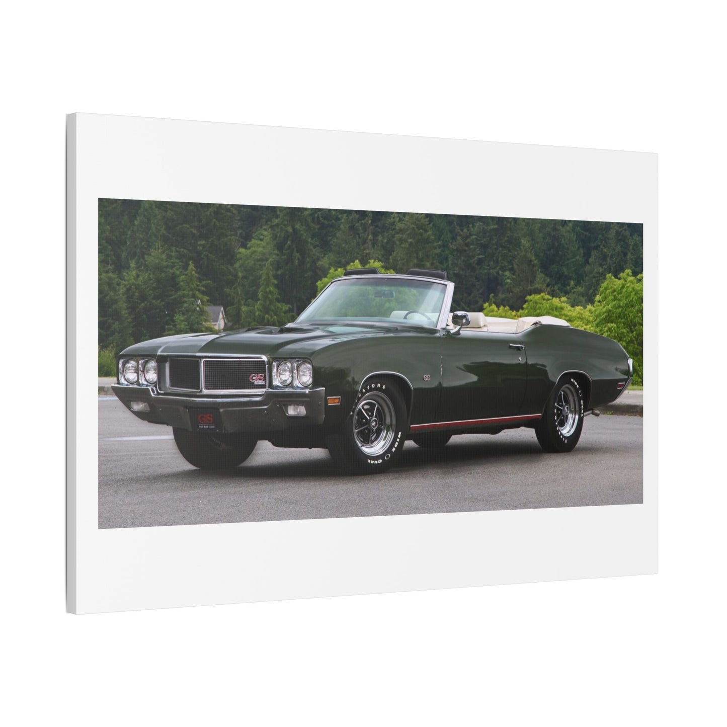 Vintage 1970 Buick Skylark GS455 Stage 1 Convertible Satin Canvas Stretched | Classic Muscle Car Wall Art