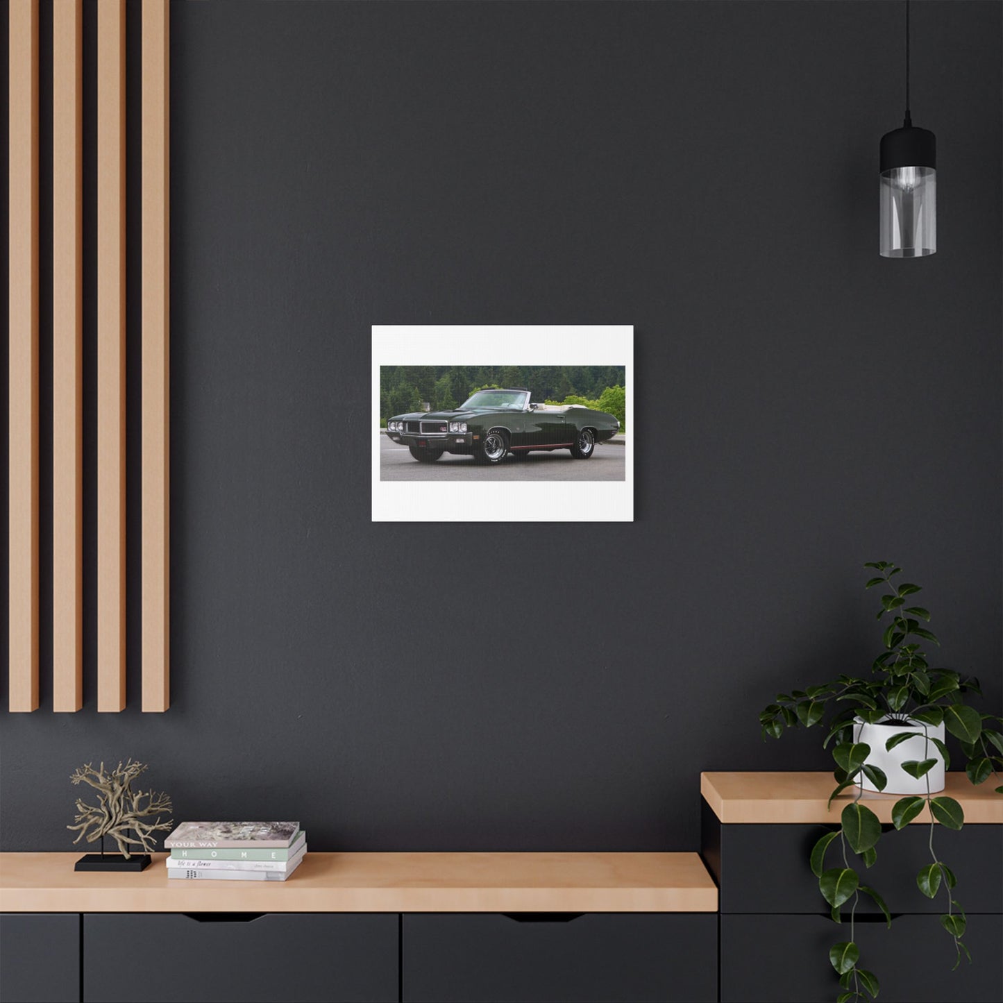 Vintage 1970 Buick Skylark GS455 Stage 1 Convertible Satin Canvas Stretched | Classic Muscle Car Wall Art