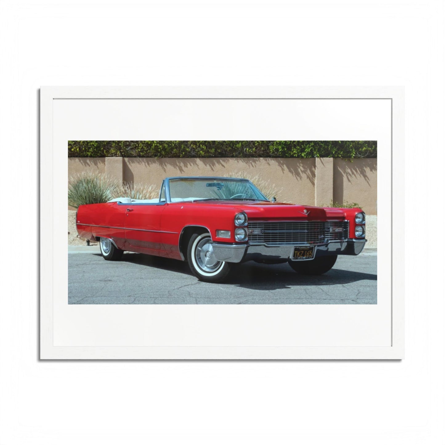 Classic 1966 Cadillac Convertible Poster framed print | Vintage Car Wall Art