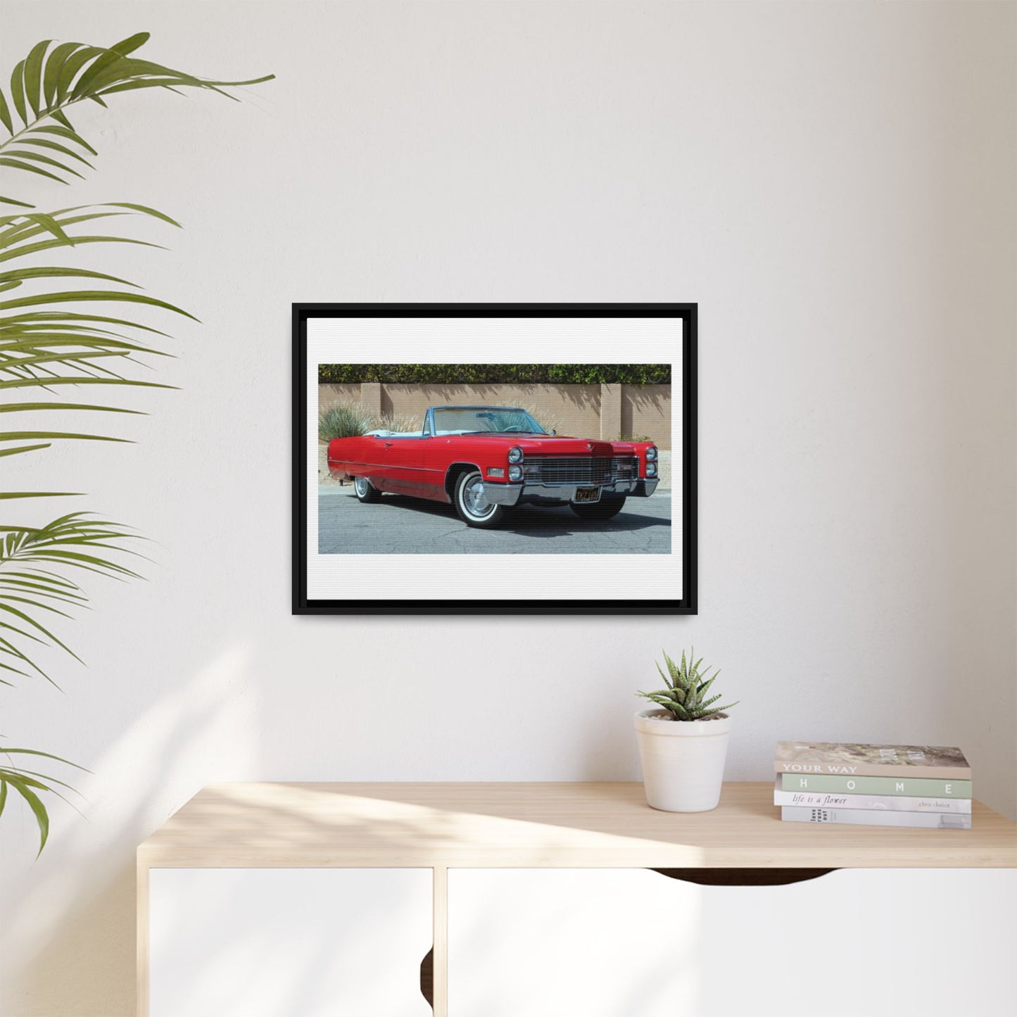 Classic 1966 Cadillac Convertible Matte Canvas framed print | Vintage Cadillac Wall Art