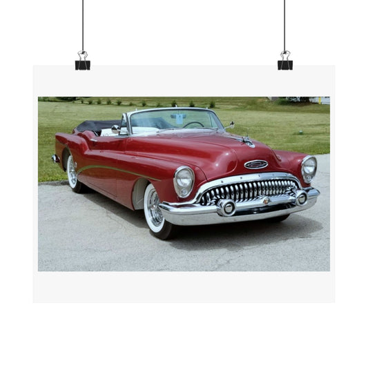 Vintage 1953 Buick Roadmaster Convertible Poster Matte Horizontal | Classic Car Wall Art