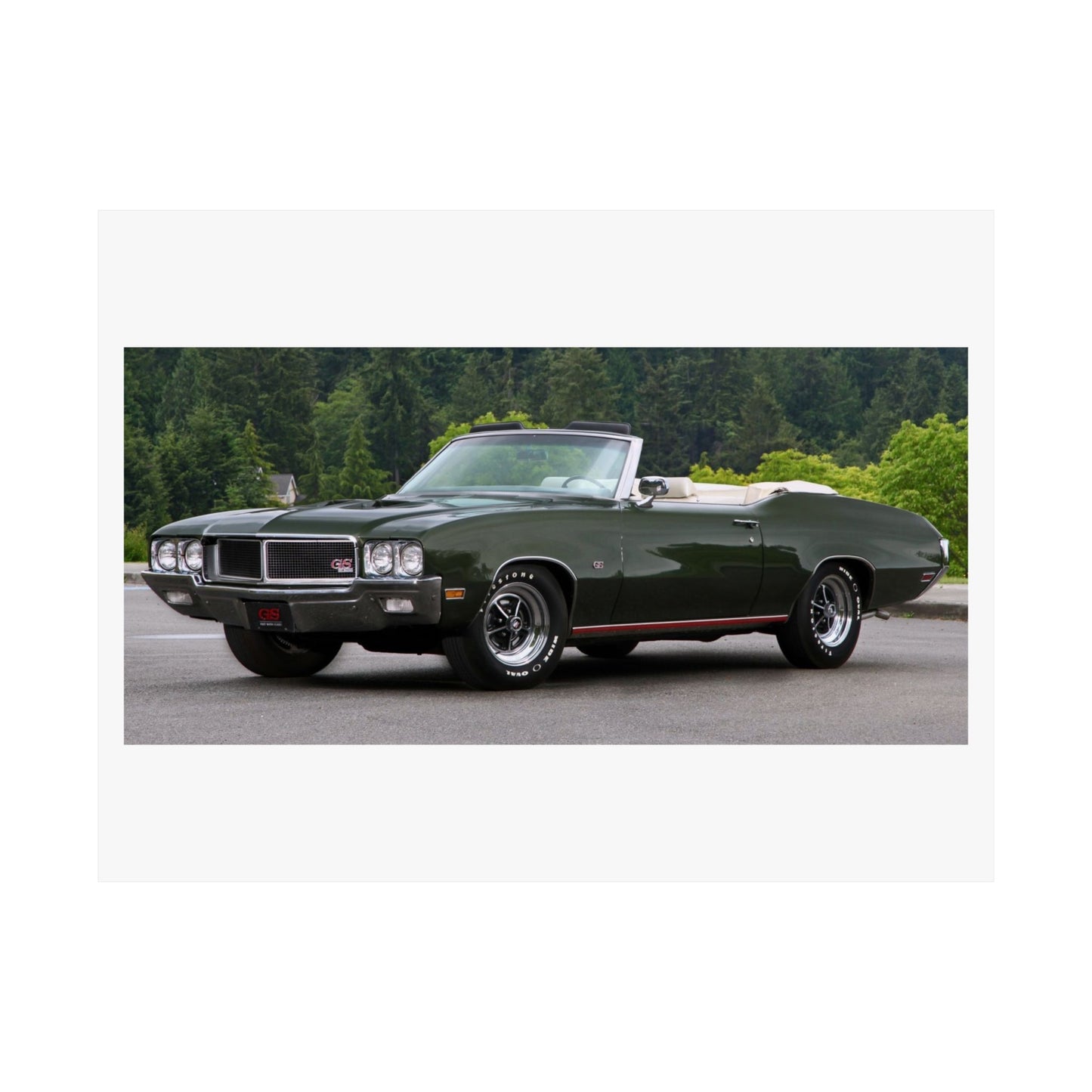 Classic 1970 Buick Skylark Stage 1 Convertible Muscle Car Matte Horizontal Poster | Vintage Auto Wall Art