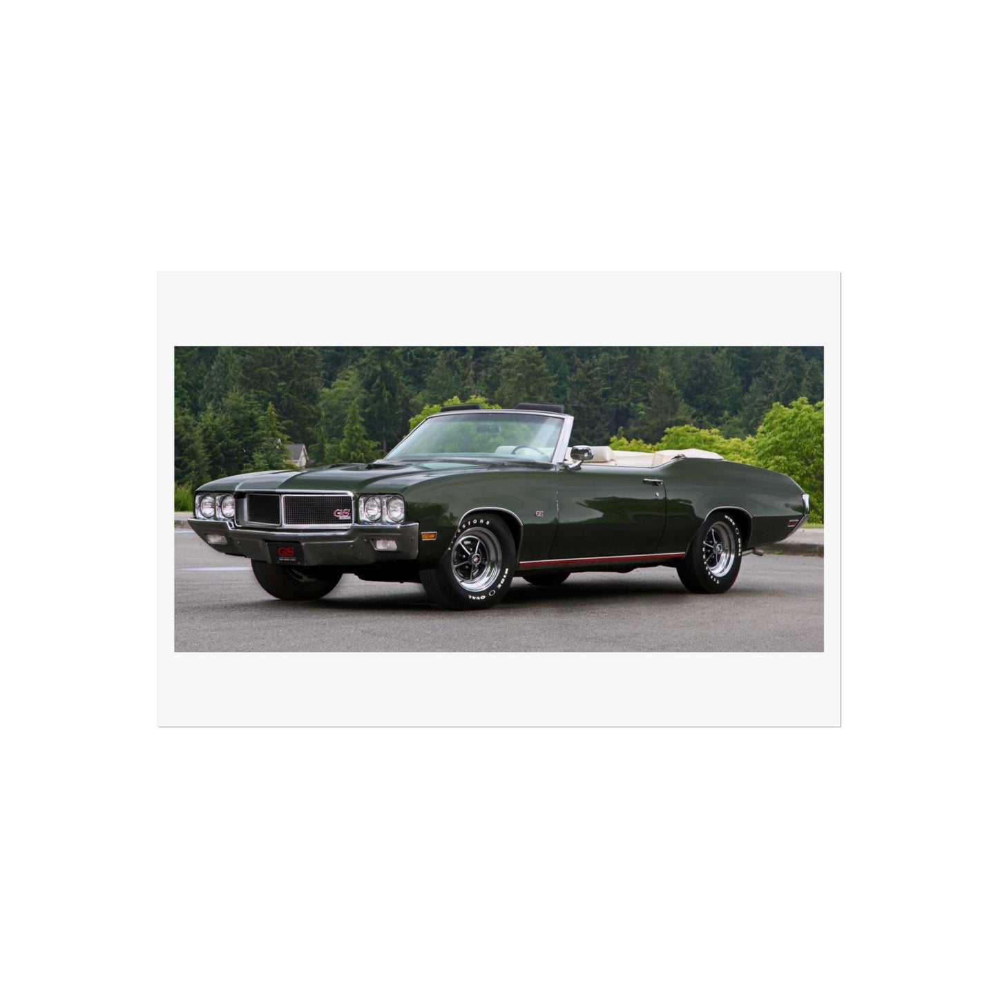 Classic 1970 Buick Skylark GS455 Stage 1 Convertible Fine Art Poster | Vintage Muscle Car Wall Print