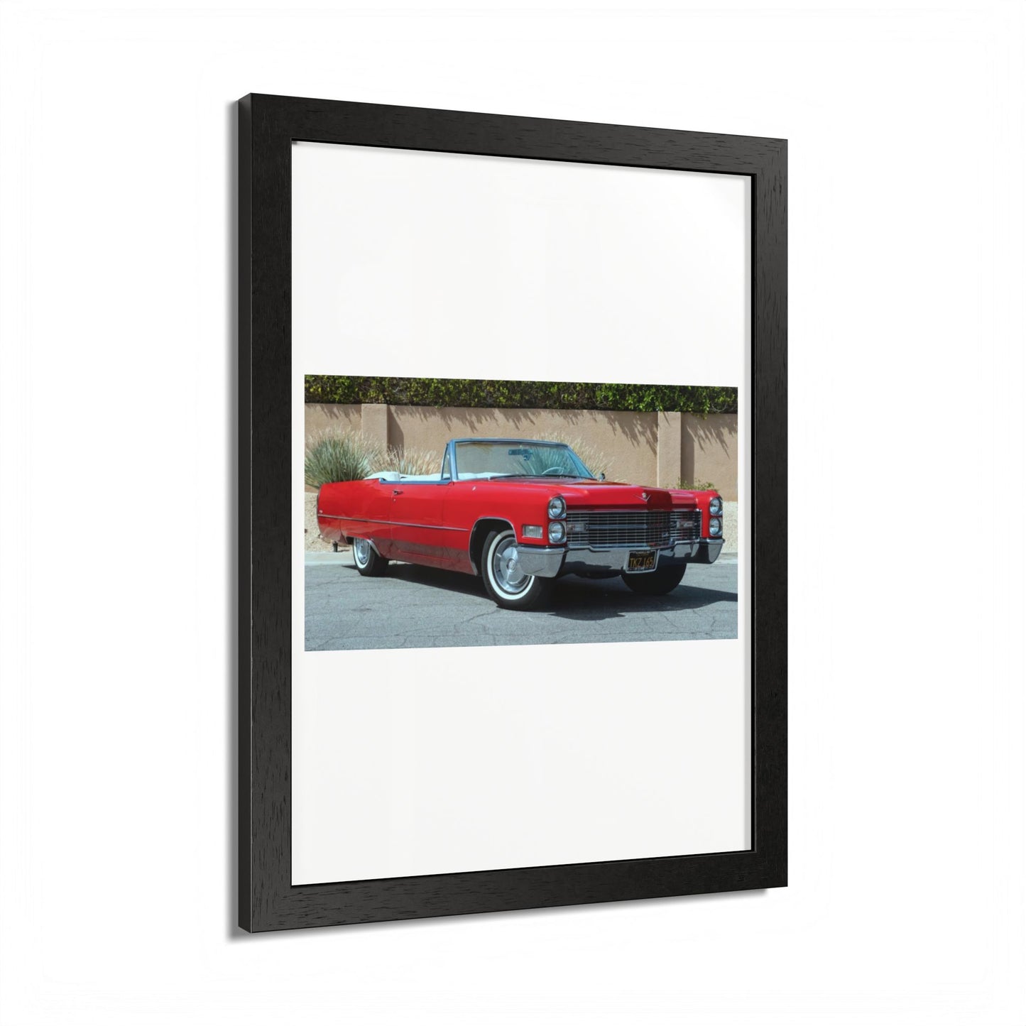Classic 1966 Cadillac Convertible Poster framed print | Vintage Car Wall Art