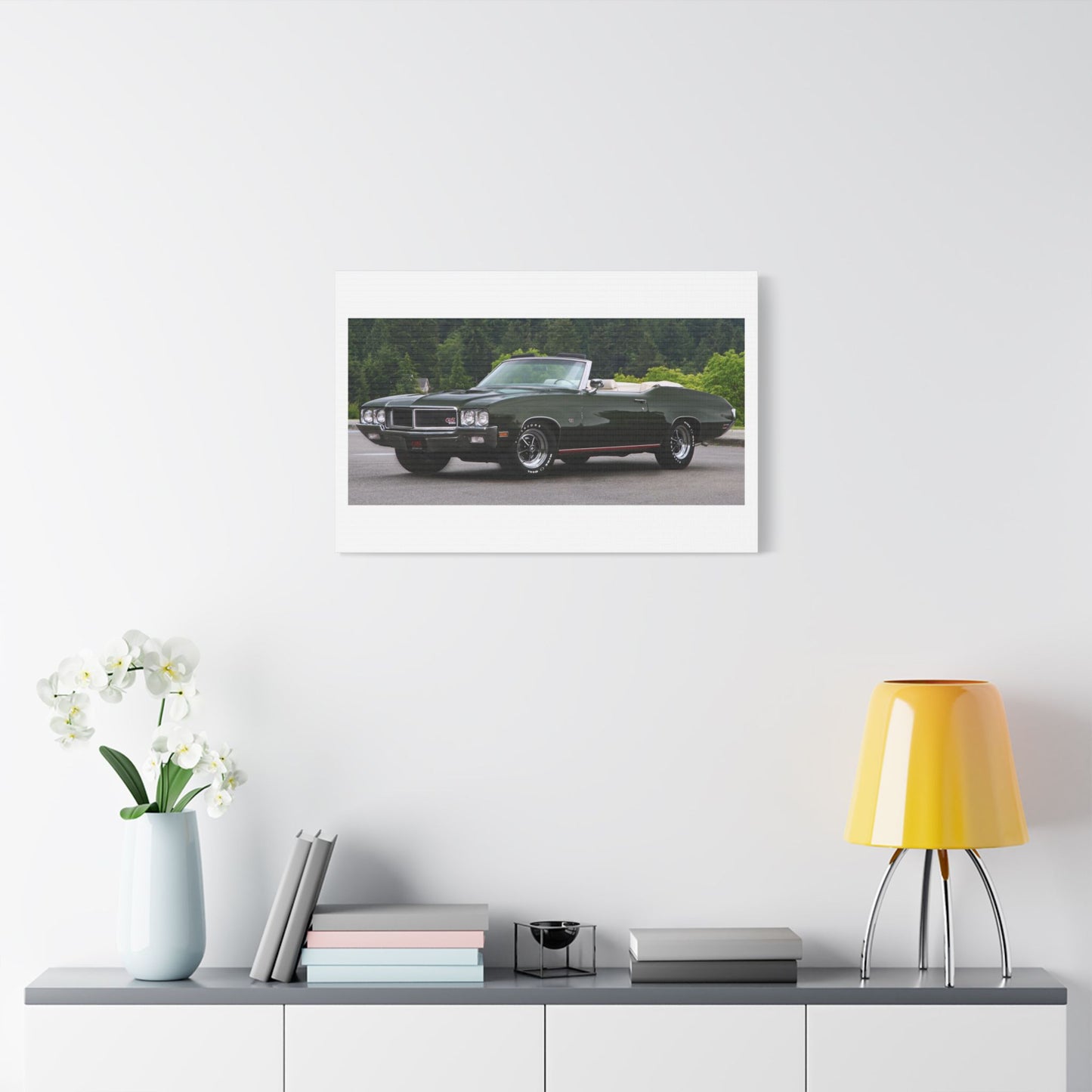Vintage 1970 Buick Skylark GS455 Stage 1 Convertible Satin Canvas Stretched | Classic Muscle Car Wall Art