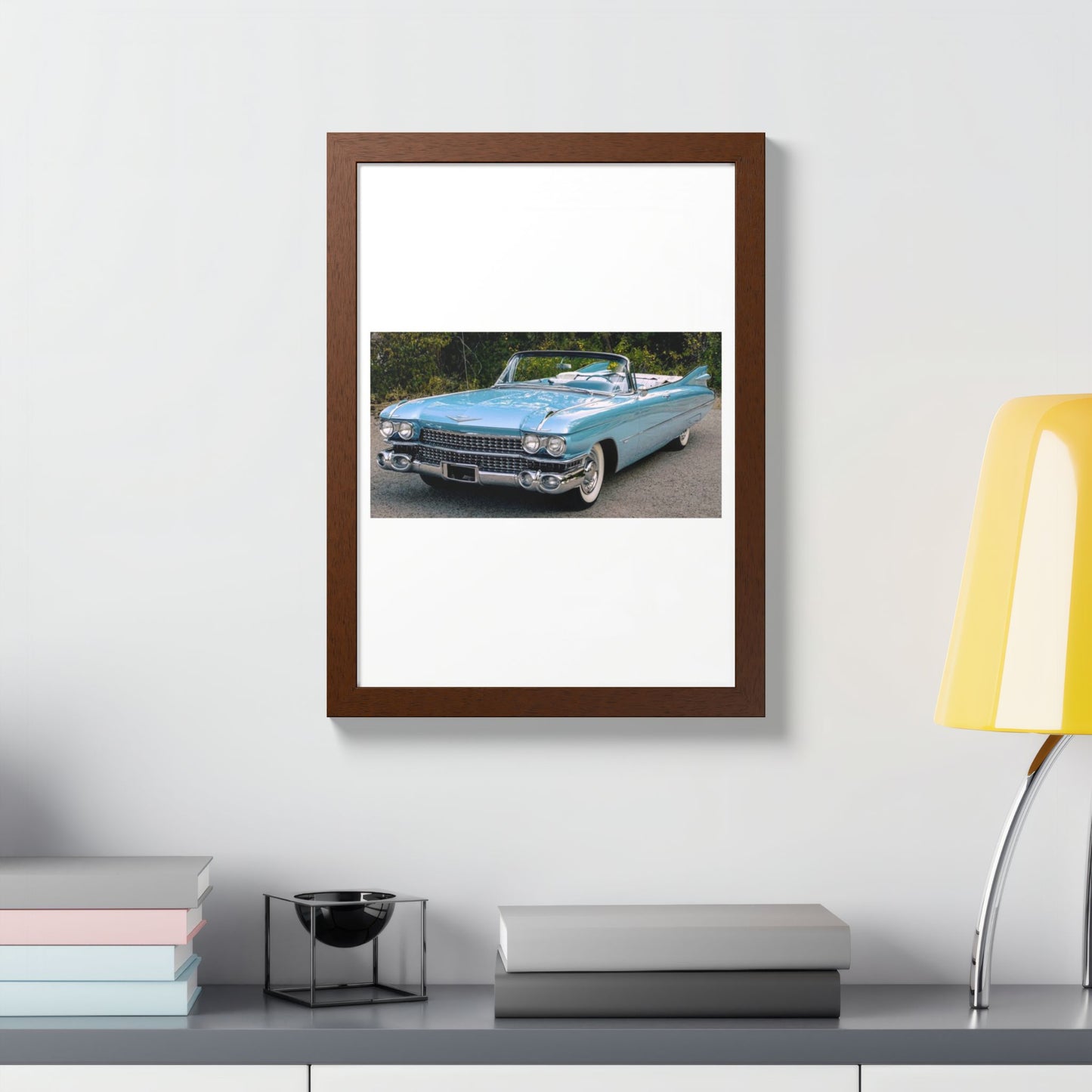Vintage 1959 Cadillac Convertible Classic Car Framed Poster