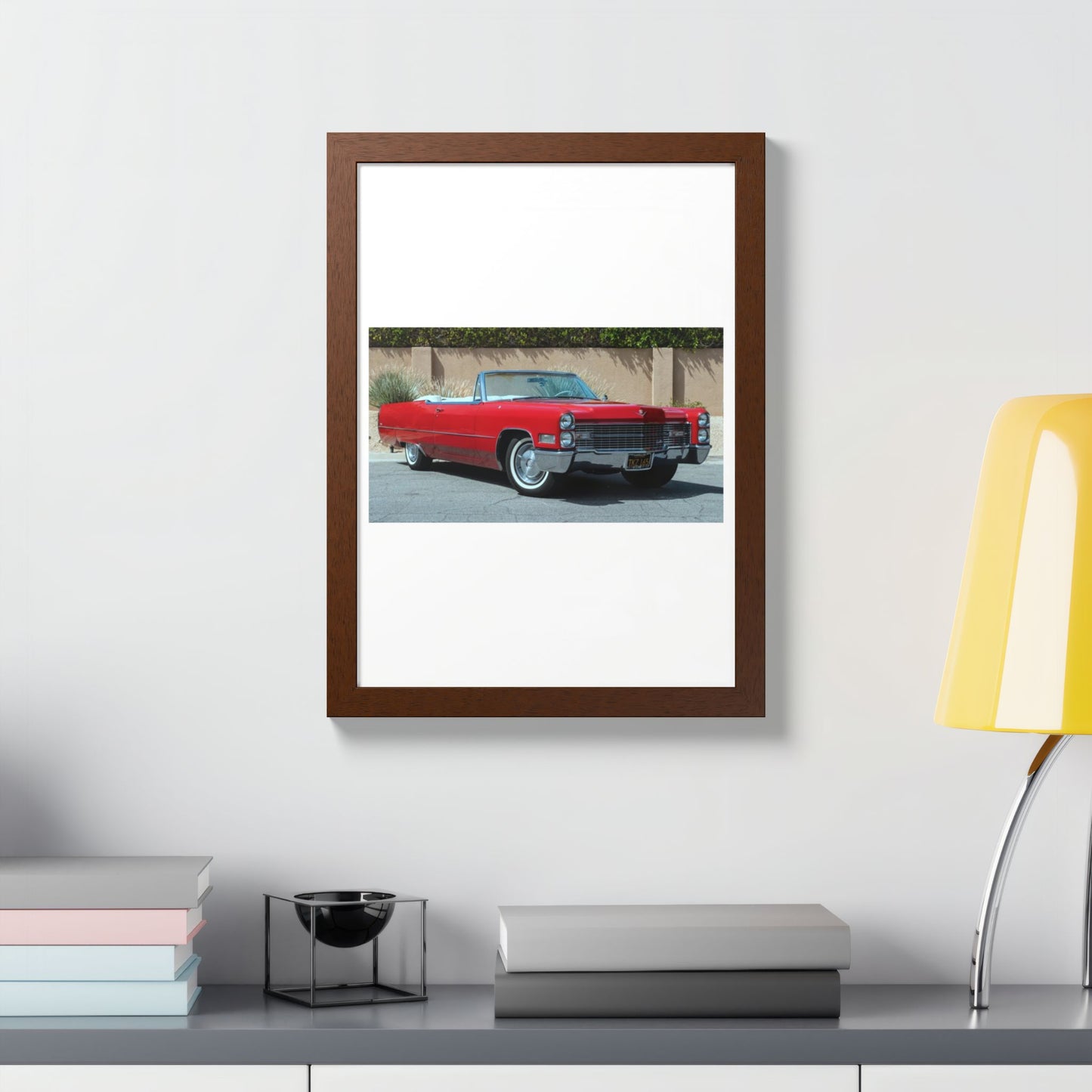 Classic 1966 Cadillac Convertible Poster framed print | Vintage Car Wall Art