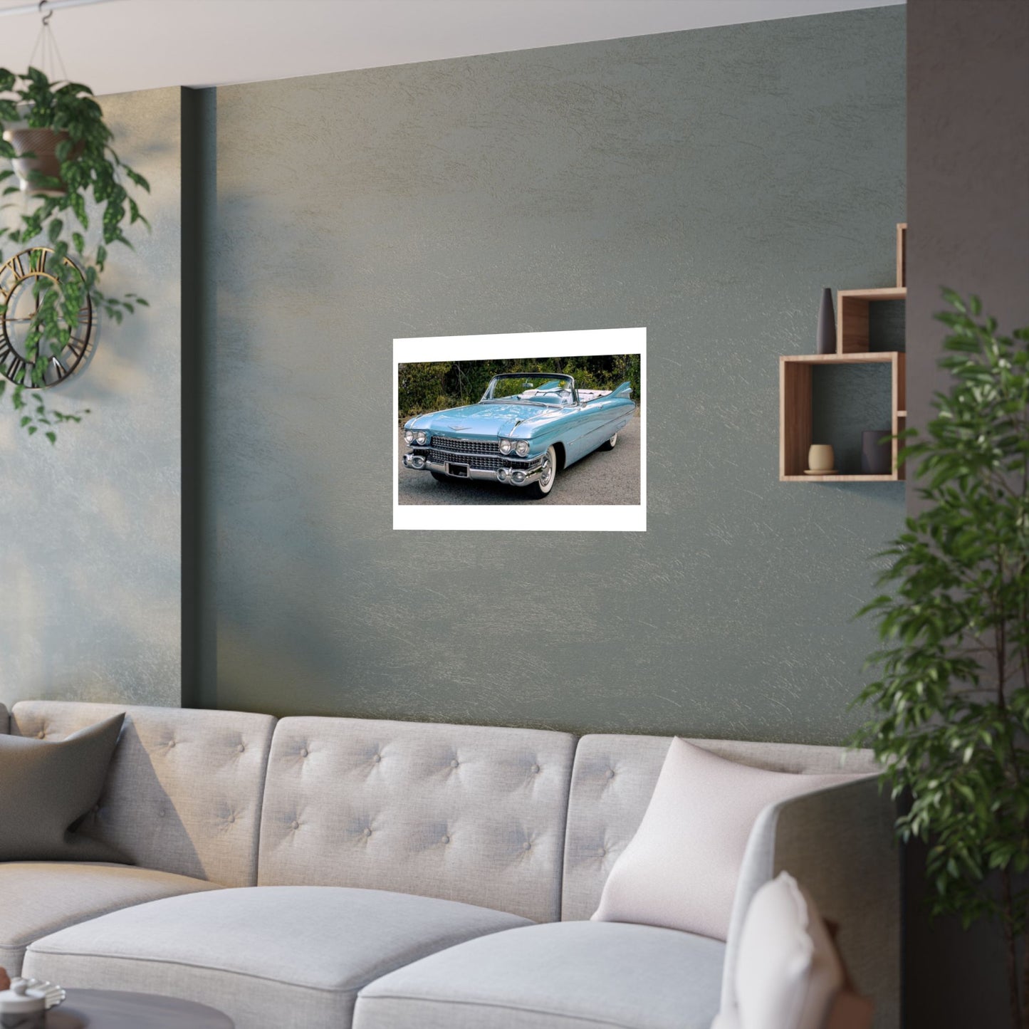 Vintage 1959 Cadillac Convertible Satin Poster | Classic Car Wall Art