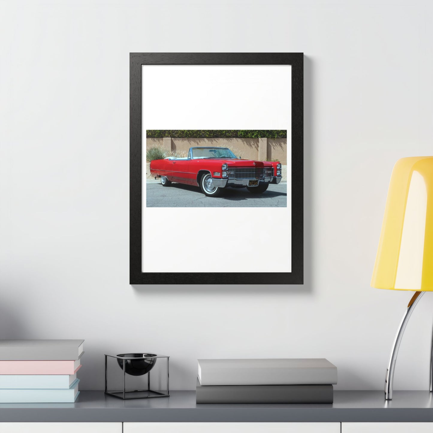 Classic 1966 Cadillac Convertible Poster framed print | Vintage Car Wall Art