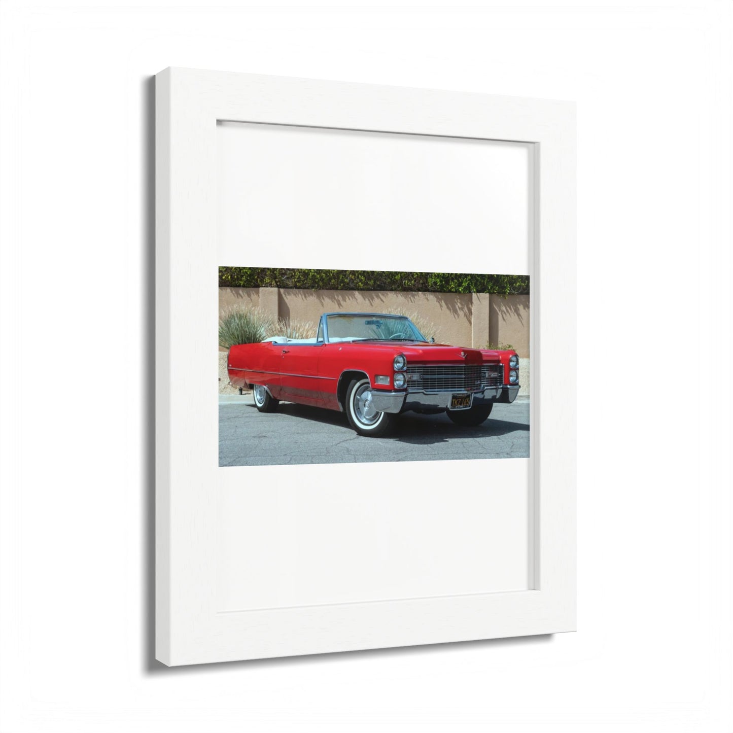 Classic 1966 Cadillac Convertible Poster framed print | Vintage Car Wall Art