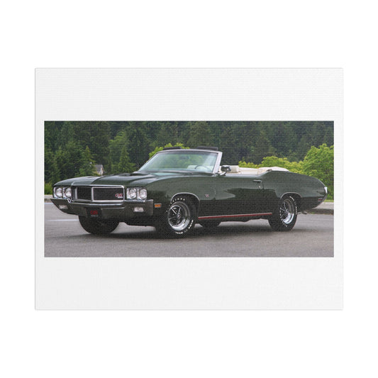 Vintage 1970 Buick Skylark GS455 Stage 1 Convertible Satin Canvas Stretched | Classic Muscle Car Wall Art