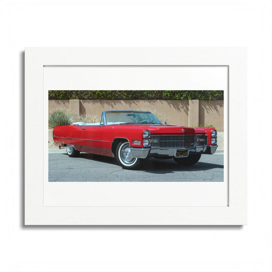 Classic 1966 Cadillac Convertible Poster framed print | Vintage Car Wall Art