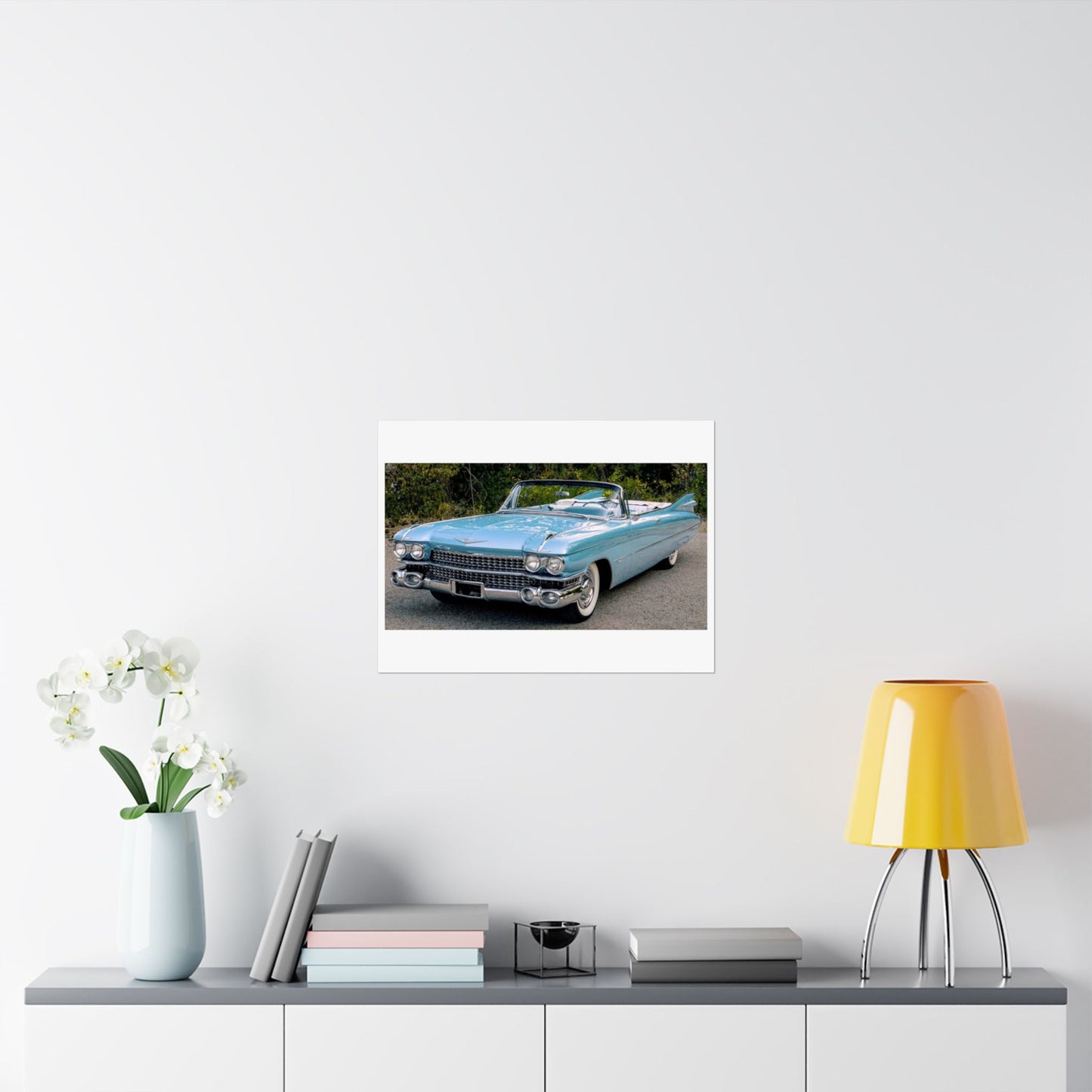 Vintage 1959 Cadillac Convertible Satin Poster | Classic Car Wall Art