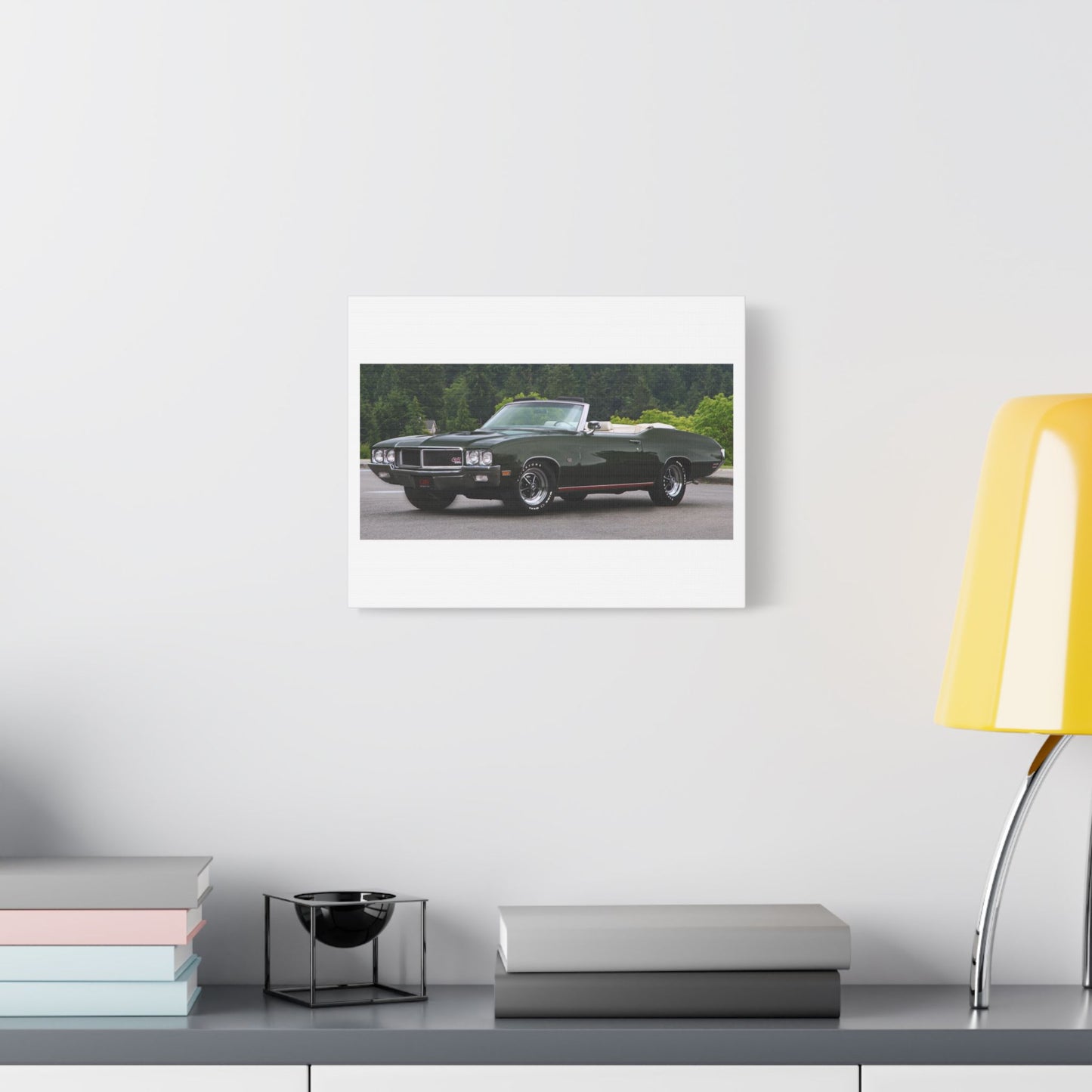 Vintage 1970 Buick Skylark GS455 Stage 1 Convertible Satin Canvas Stretched | Classic Muscle Car Wall Art