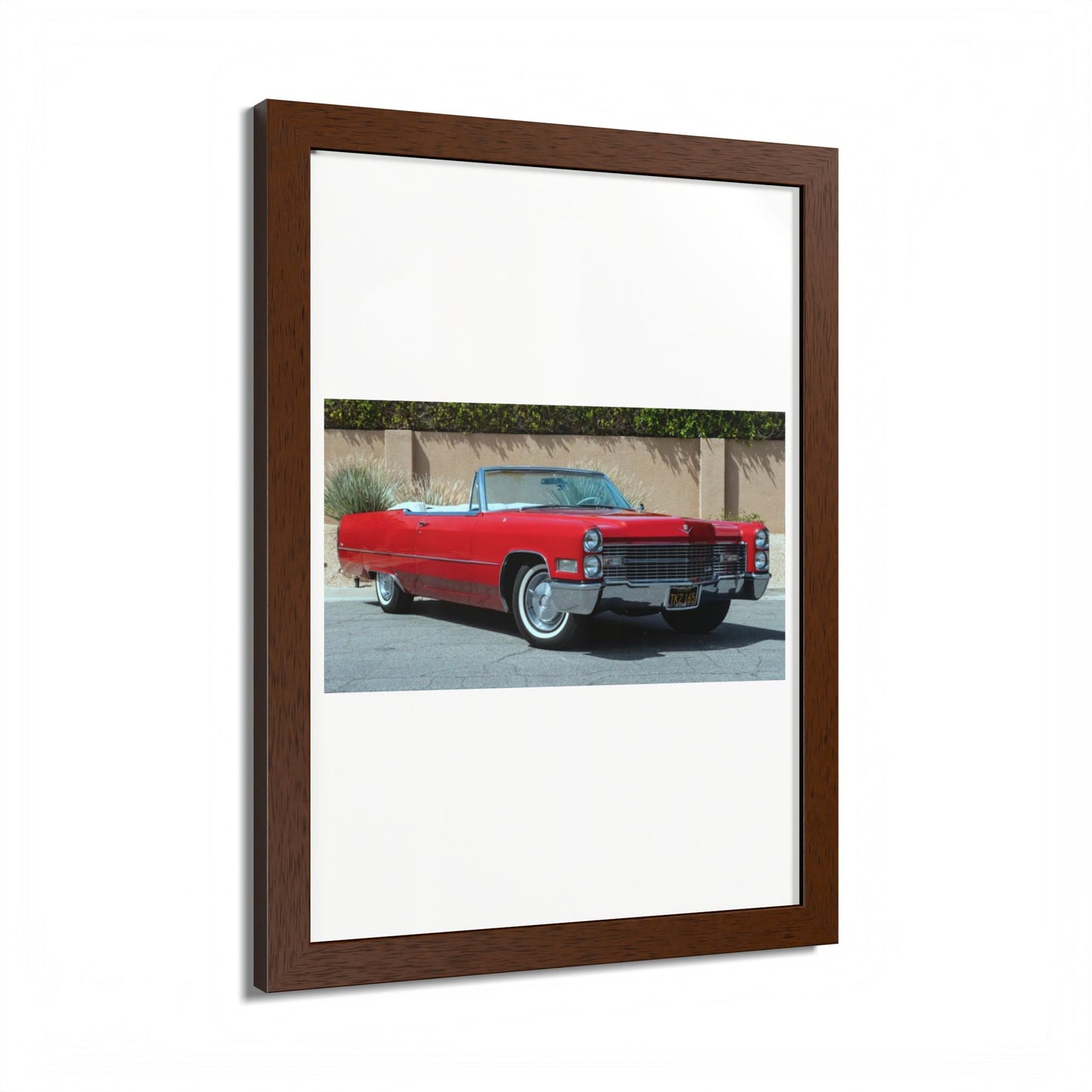 Classic 1966 Cadillac Convertible Poster framed print | Vintage Car Wall Art