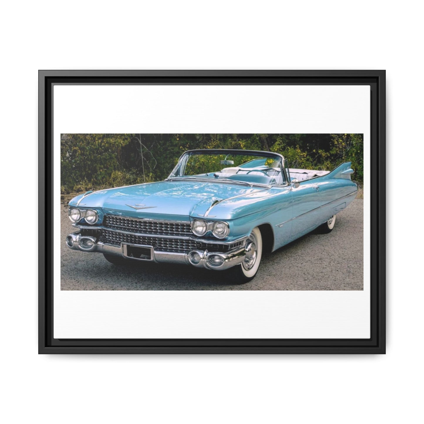 Vintage 1959 Cadillac Convertible Canvas, Framed