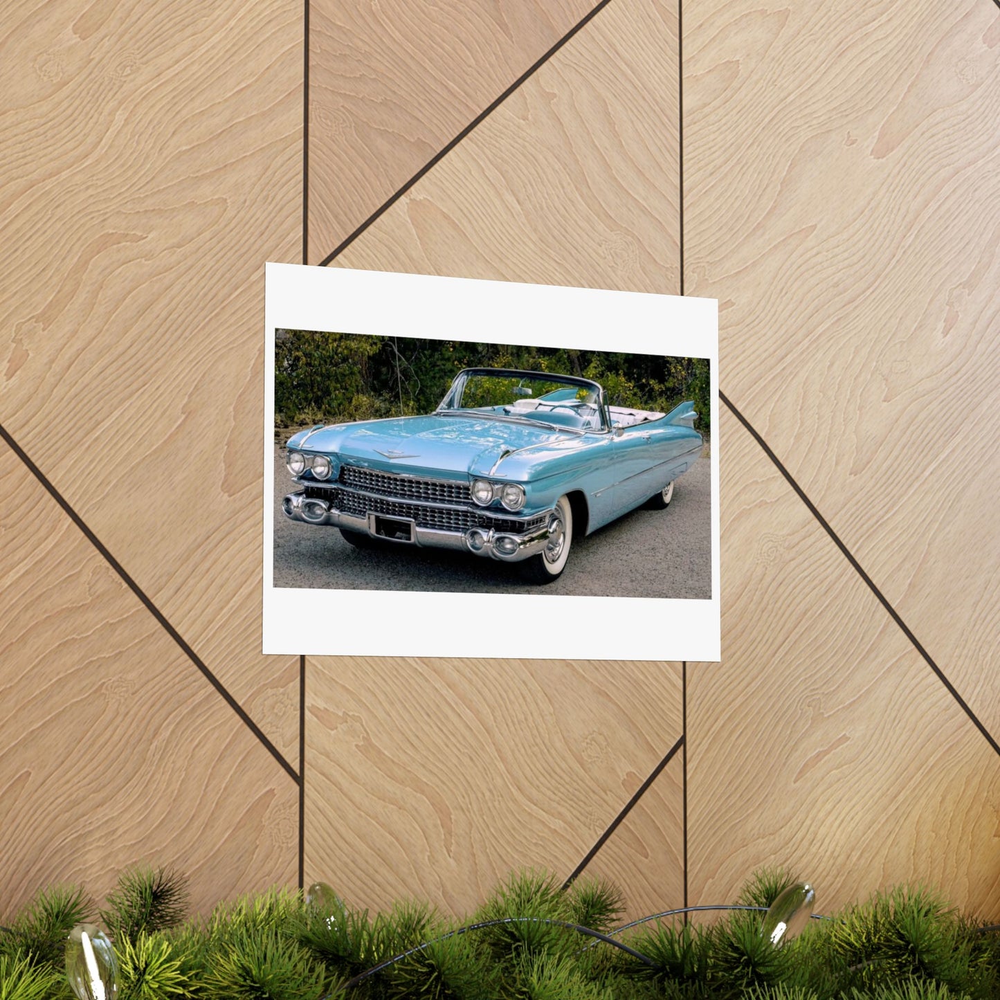 Vintage 1959 Cadillac Convertible Matte Horizontal Poster | Classic Car Photography