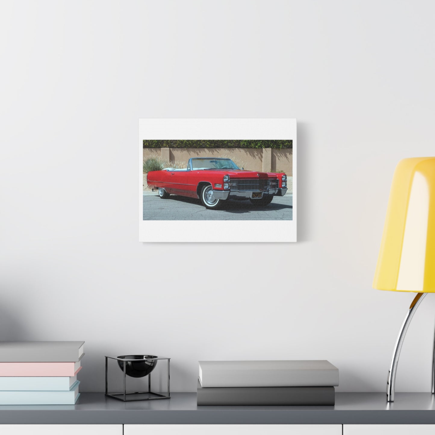 Red Classic Convertible Cadillac Matte Canvas