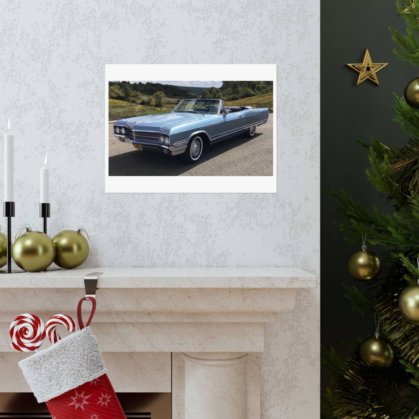 Vintage 1965 Buick Electra 225 Convertible Poster Matte Horizontal Poster | Classic Vintage Automobile Wall Art