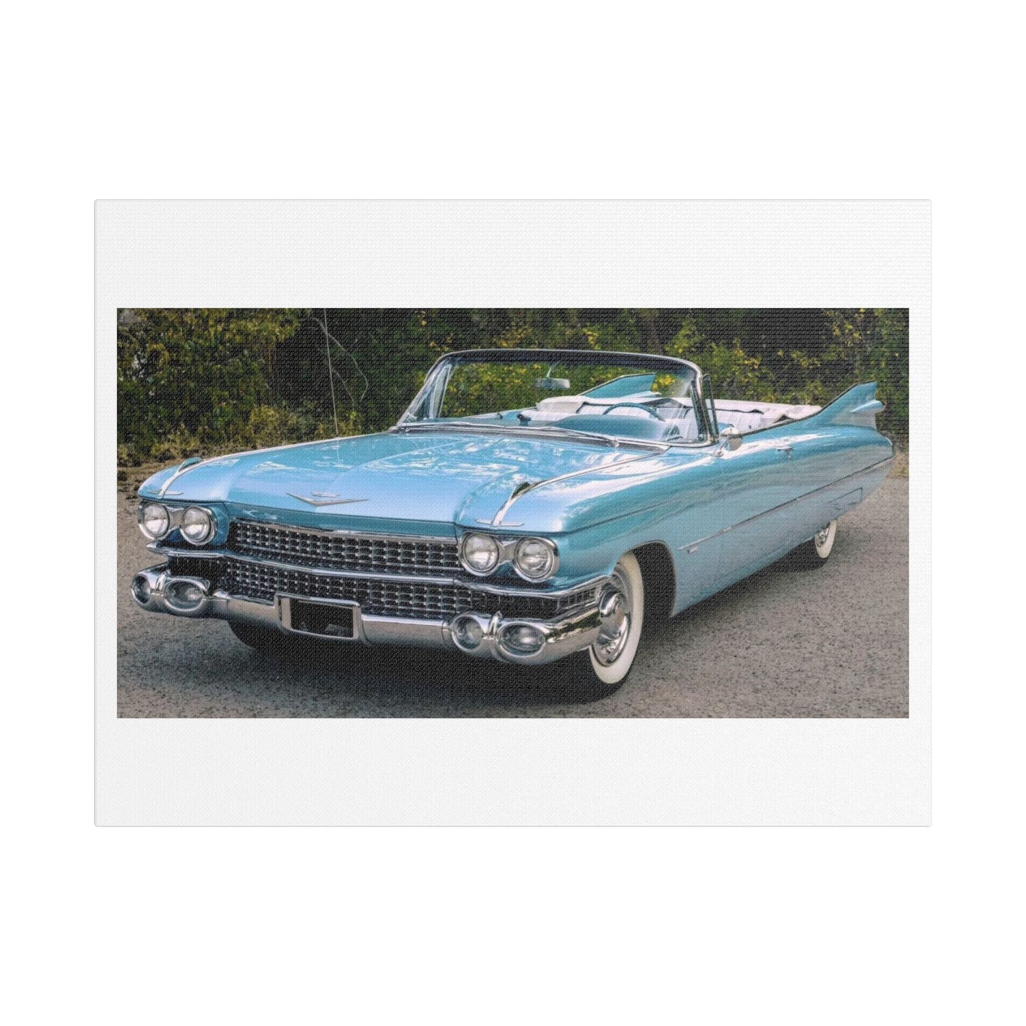 Vintage 1959 Cadillac Convertible Satin Canvas Stretched | Classic Car Wall Art
