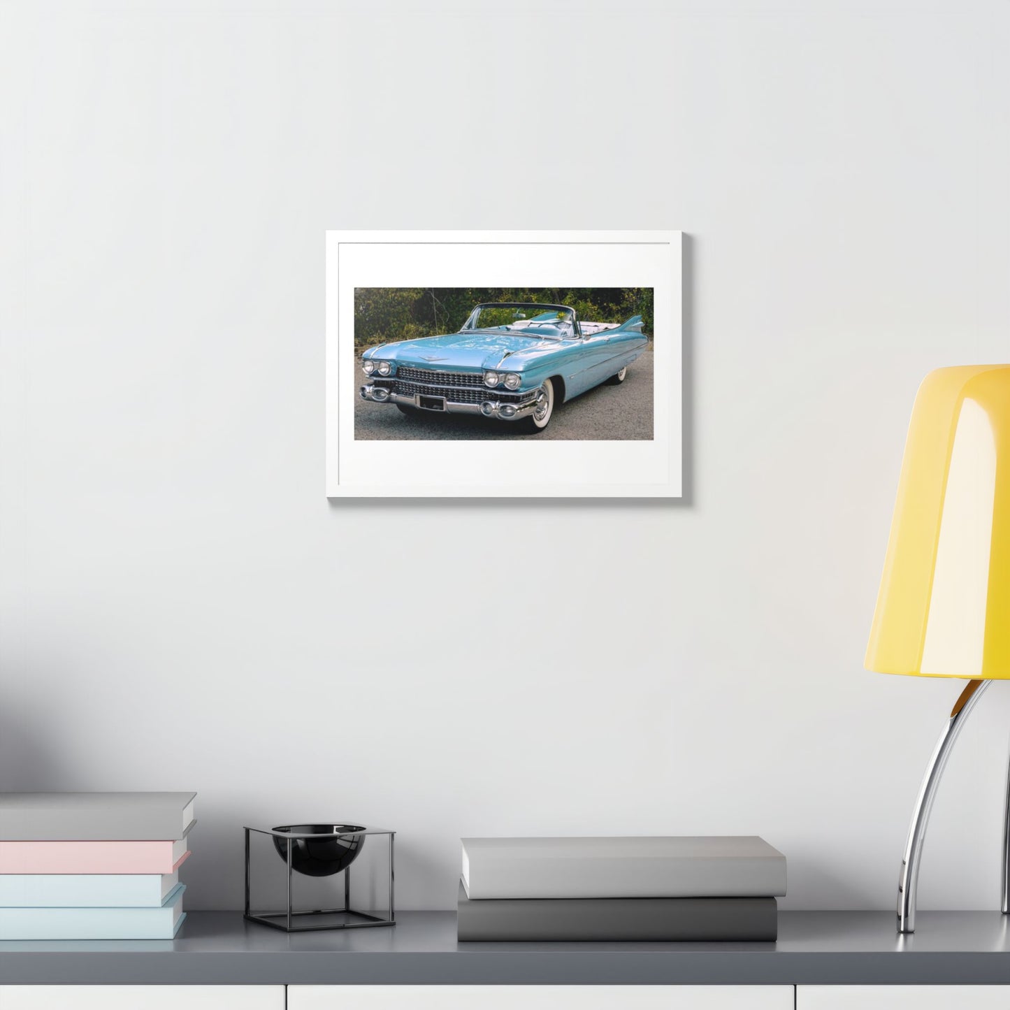 Vintage 1959 Cadillac Convertible Classic Car Framed Poster