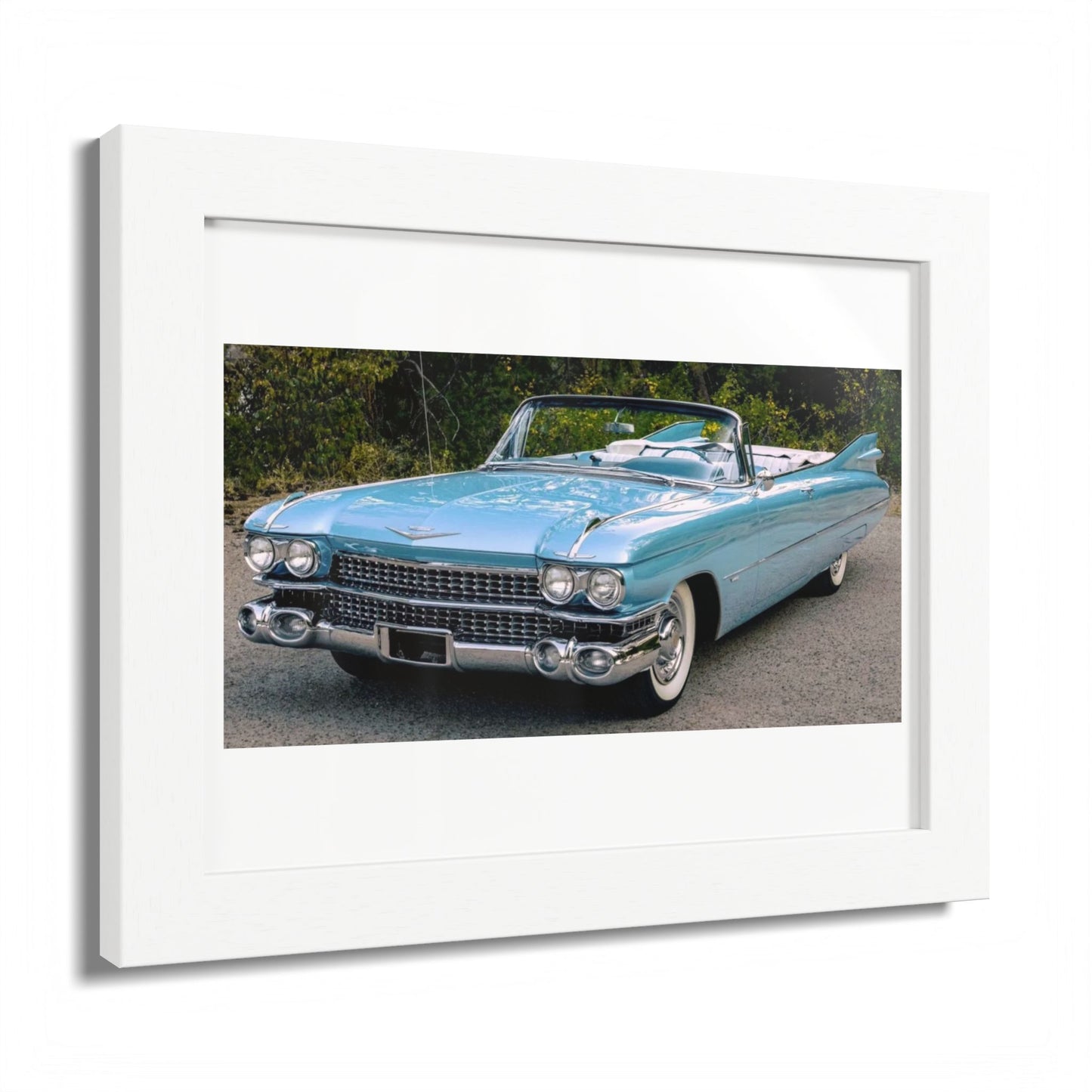 Vintage 1959 Cadillac Convertible Classic Car Framed Poster