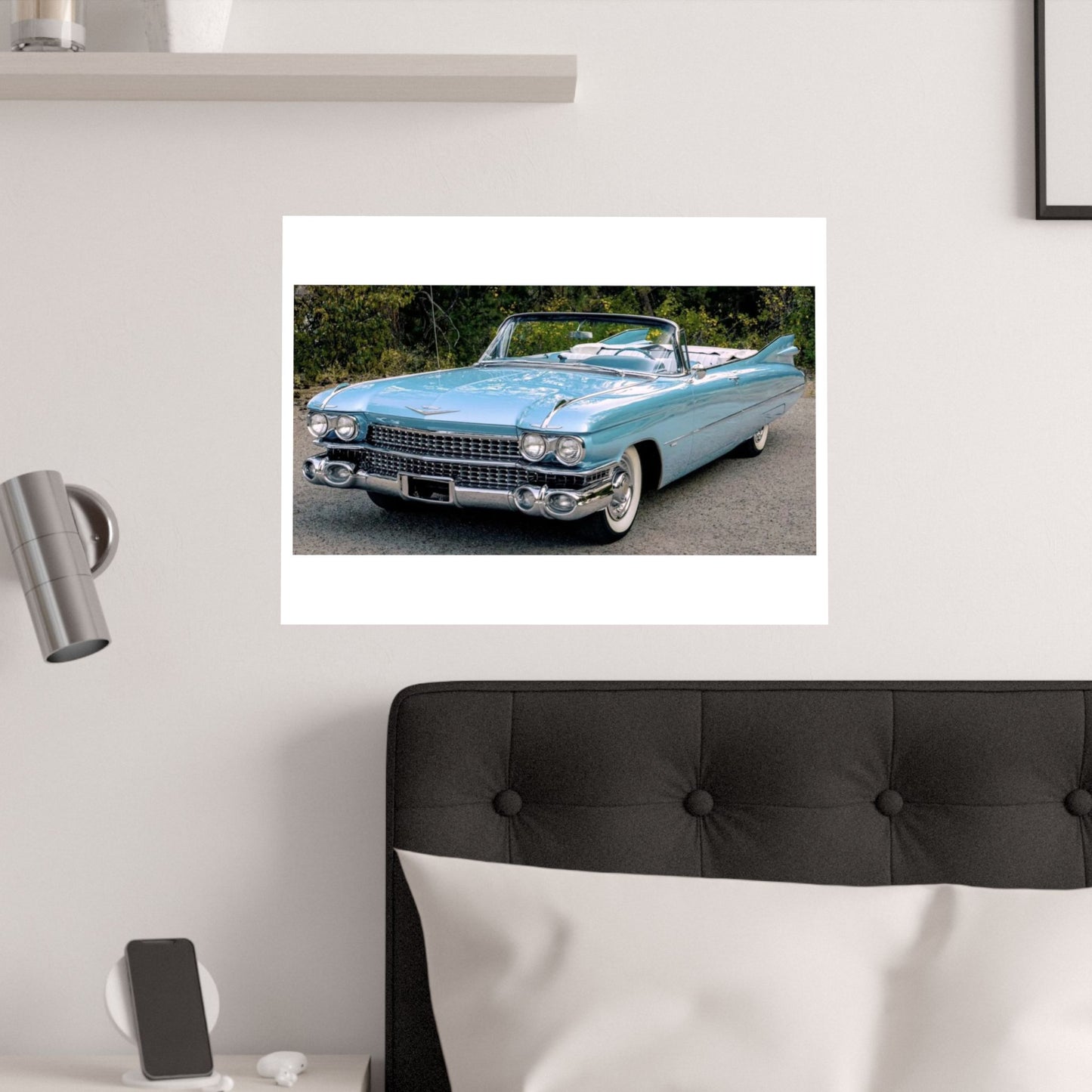 Vintage 1959 Cadillac Convertible Satin Poster | Classic Car Wall Art