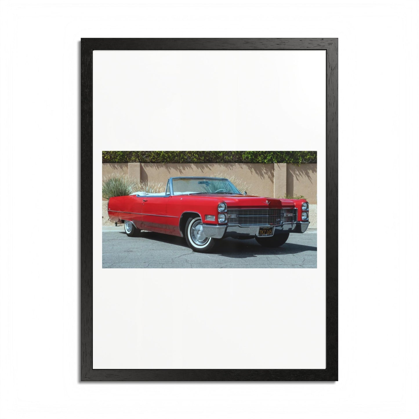 Classic 1966 Cadillac Convertible Poster framed print | Vintage Car Wall Art