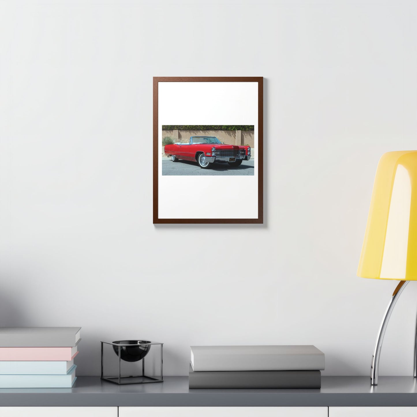 Classic 1966 Cadillac Convertible Poster framed print | Vintage Car Wall Art